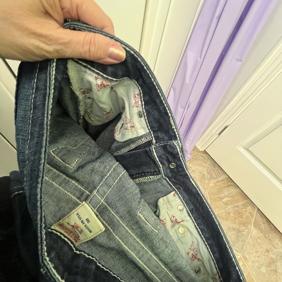 True Religion Women’s Blue Jeans Embroidered Pockets, Straight Leg Jeans Size 30 - Picture 10 of 12